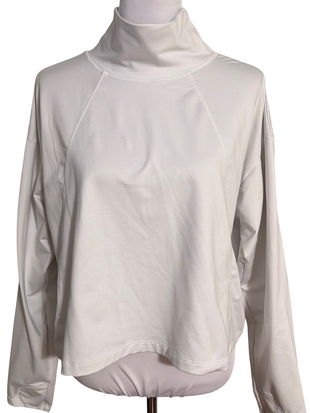 Athleta Cream Mock Neck Lightweight Pullover